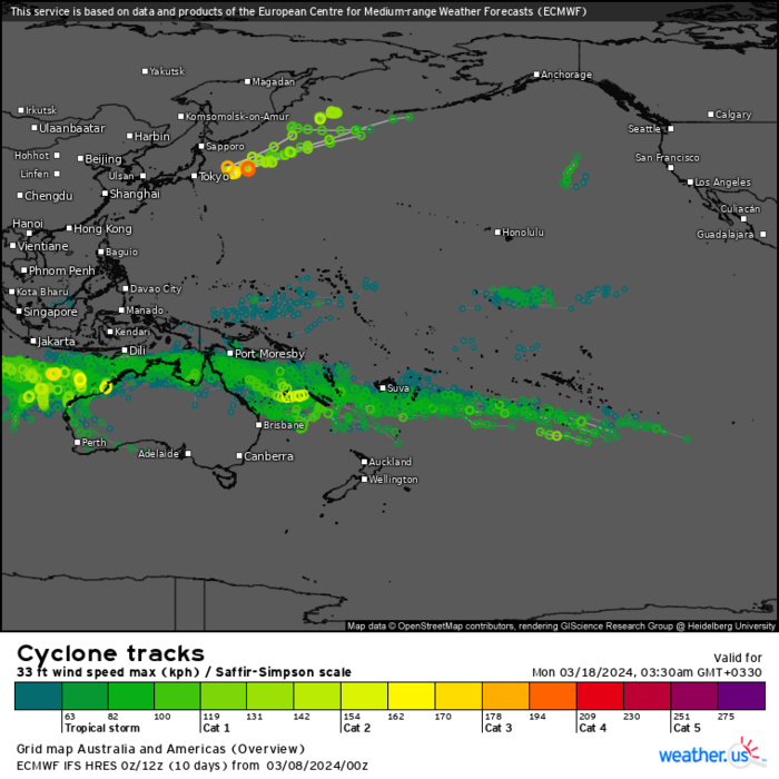 INVEST 90S// INVEST 91S// ECMWF 10 Day Storm Tracks// 3 Week Tropical Cyclone Formation Probability//0809utc 