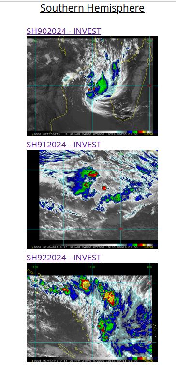 INVEST 90S & INVEST 91S updates// INVEST 92P Subtropical// 10 Day ECMWF Storm Tracks// 1006utc