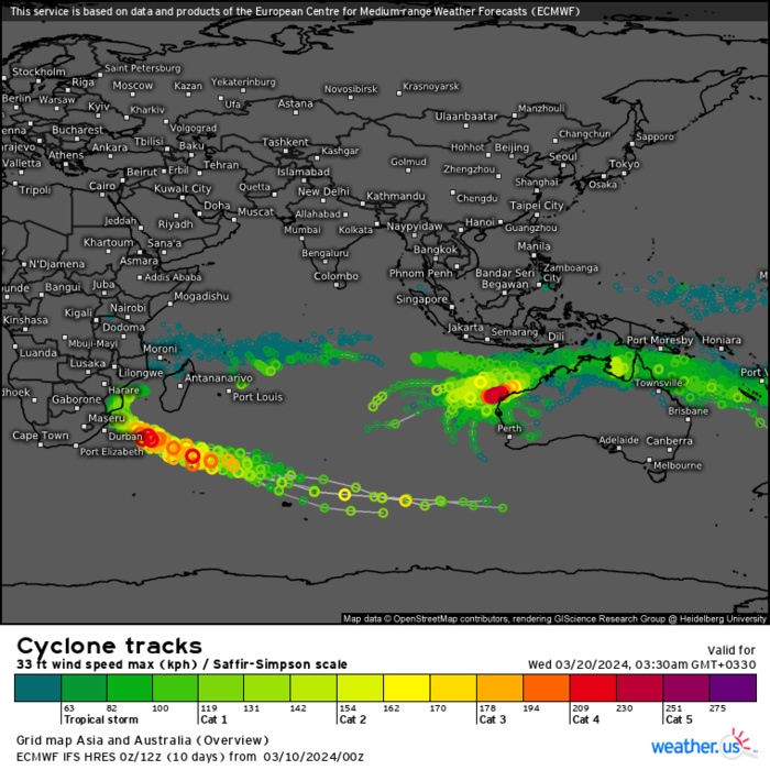 INVEST 90S & INVEST 91S updates// INVEST 92P Subtropical// 10 Day ECMWF Storm Tracks// 1006utc