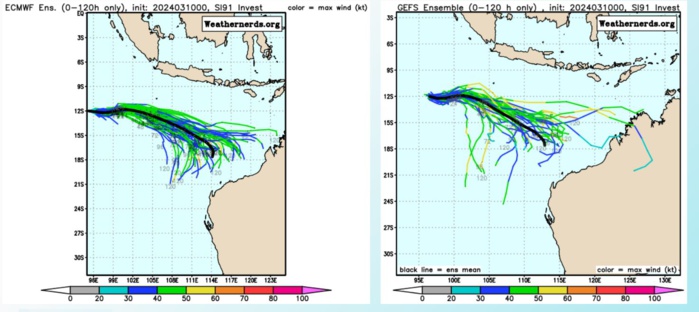 GLOBAL  MODELS INDICATE AN EASTERLY TO SOUTHEASTERLY TRACK OVER THE NEXT TWO  DAYS, WITH SLOW CONSOLIDATION.