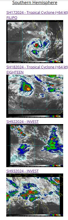 TC 17S(FILIPO) peaked near BEIRA/MOZ to peak again when exiting land//TC 18S to intensify next 5 days//INVEST 93P//INVEST 92P// 1200utc