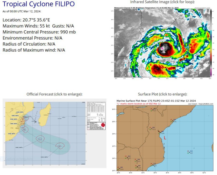 TC 17S(FILIPO) peaked near BEIRA/MOZ to peak again when exiting land//TC 18S to intensify next 5 days//INVEST 93P//INVEST 92P// 1200utc