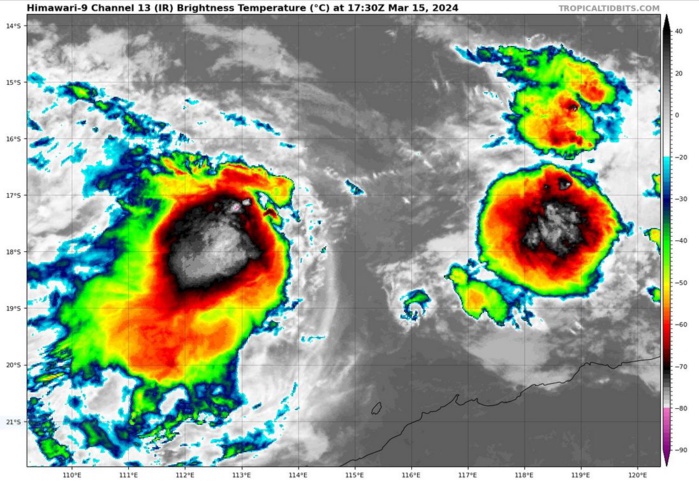 TC 18S struggling but forecast to intensify a bit after 24h// TC 19P to intensify over the GOC next 36/48h// 15/21UTC TC 18S struggling but forecast to intensify a bit after 24h// TC 19P to intensify over the GOC next 36/48h// 15/21UTC