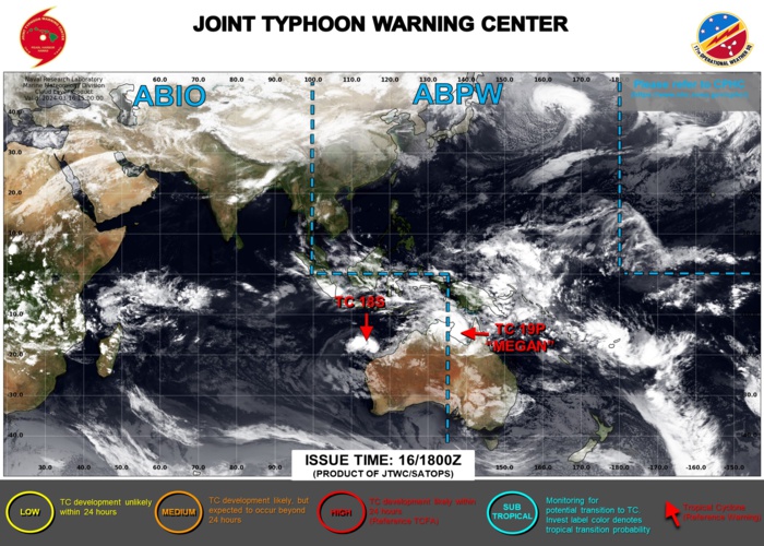 JTWC IS ISSUING 6HOURLY WARNINGS AND 3HOURLY SATELLITE BULLETINS ON TC 19P AND ON TC 18S JTWC IS ISSUING 6HOURLY WARNINGS AND 3HOURLY SATELLITE BULLETINS ON TC 19P AND ON TC 18S