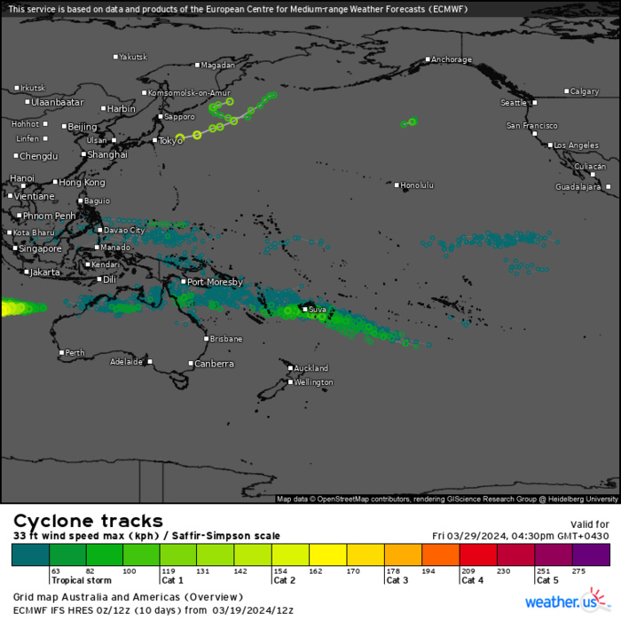 TC 18S forecast to reach CAT 1 US within 48H//TC 19P(MEGAN) remnants over-land // 3 Week TC Formation Probability//2003utc TC 18S forecast to reach CAT 1 US within 48H//TC 19P(MEGAN) remnants over-land // 3 Week TC Formation Probability//2003utc