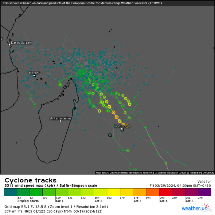 TC 18S forecast to reach CAT 1 US within 48H//TC 19P(MEGAN) remnants over-land // 3 Week TC Formation Probability//2003utc TC 18S forecast to reach CAT 1 US within 48H//TC 19P(MEGAN) remnants over-land // 3 Week TC Formation Probability//2003utc