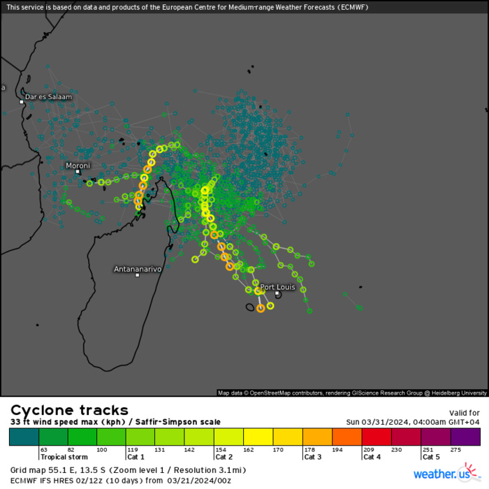 TC 18S(NEVILLE) +45 knots last 24H may reach CAT 3 US within 24H//ECMWF 10 Day Storm Tracks//2109utc