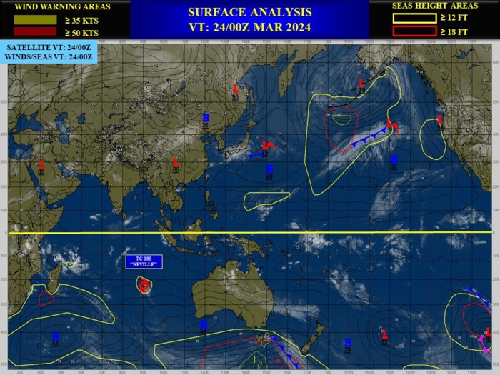 TC 18S(NEVILLE) rapidly weakening//INVEST 95S// ECMWF 10 Day Storm Tracks// 2403utc