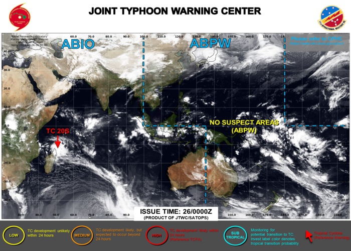 JTWC IS ISSUING 12HOURLY WARNINGS AND 3HOURLY SATELLITE BULLETINS ON TC 20S JTWC IS ISSUING 12HOURLY WARNINGS AND 3HOURLY SATELLITE BULLETINS ON TC 20S