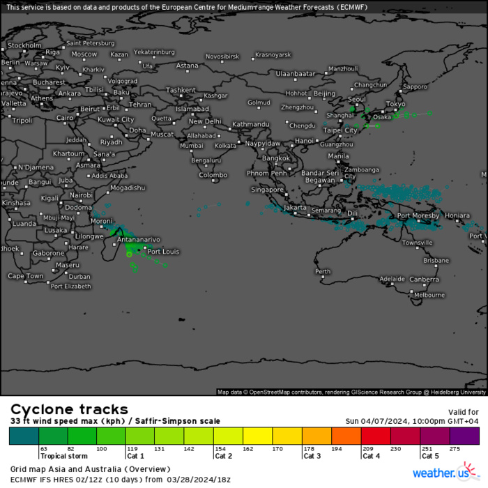 REMNANTS of TC 20S(GAMANE)// ECMWF 10 Day Storm Tracks// 2903utc