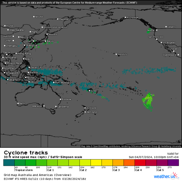 REMNANTS of TC 20S(GAMANE)// ECMWF 10 Day Storm Tracks// 2903utc