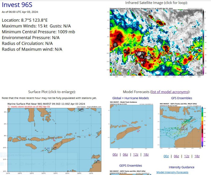 INVEST 96S// ECMWF 10 Day Storm Tracks// 3 Week TC Formation Probability// 0309utc