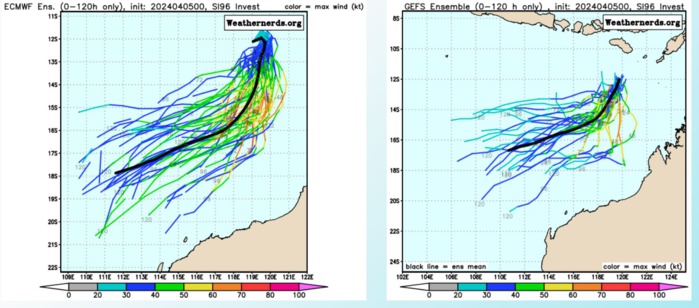 Tropical Cyclone Formation Alert for INVEST 96S// ECMWF 10 Day Storm Tracks// 0509utc Tropical Cyclone Formation Alert for INVEST 96S// ECMWF 10 Day Storm Tracks// 0509utc