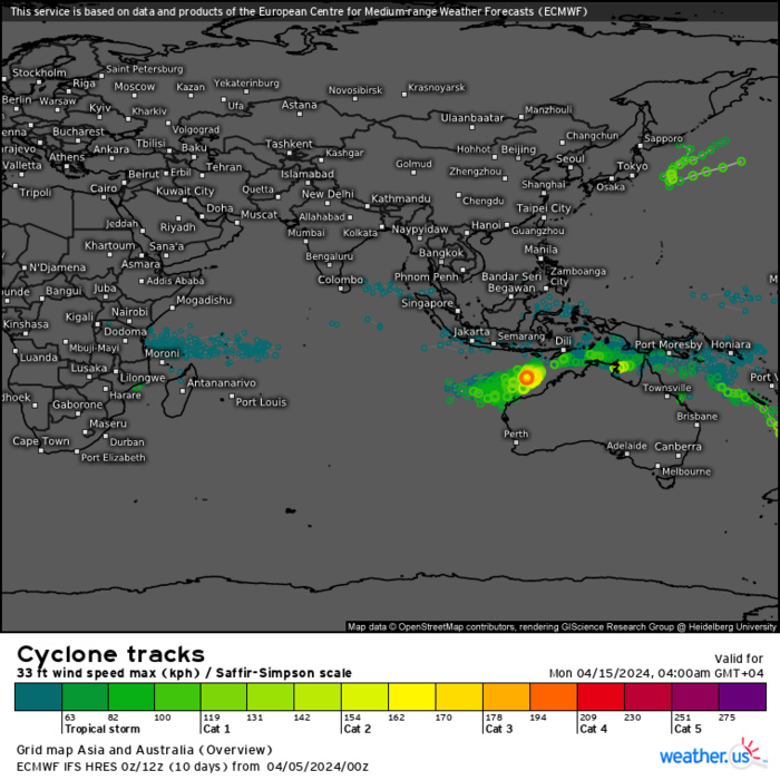 Tropical Cyclone Formation Alert for INVEST 96S// ECMWF 10 Day Storm Tracks// 0509utc