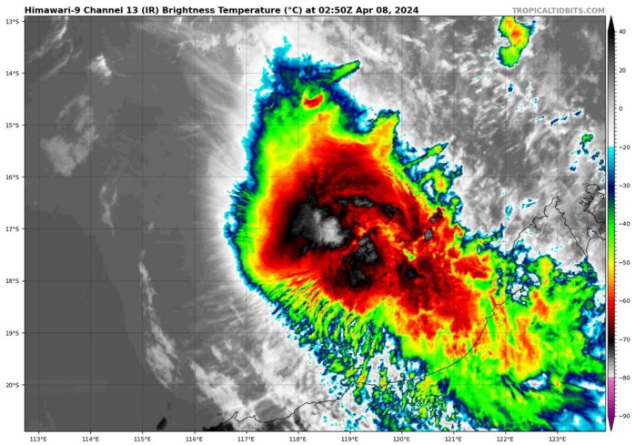 TC 21S(OLGA) peaked as a powerful CAT 4 US// ECMWF 10 Day Storm Tracks// 0803utc TC 21S(OLGA) peaked as a powerful CAT 4 US// ECMWF 10 Day Storm Tracks// 0803utc