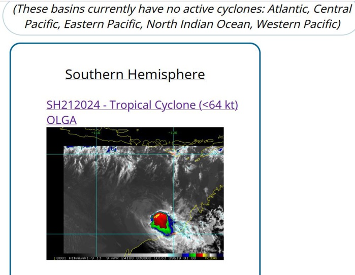 TC 21S(OLGA) SAR reveals still a bit stronger than expected// INVEST 97P// ECMWF 10 Day Storm Traccks// 0903utc TC 21S(OLGA) SAR reveals still a bit stronger than expected// INVEST 97P// ECMWF 10 Day Storm Traccks// 0903utc