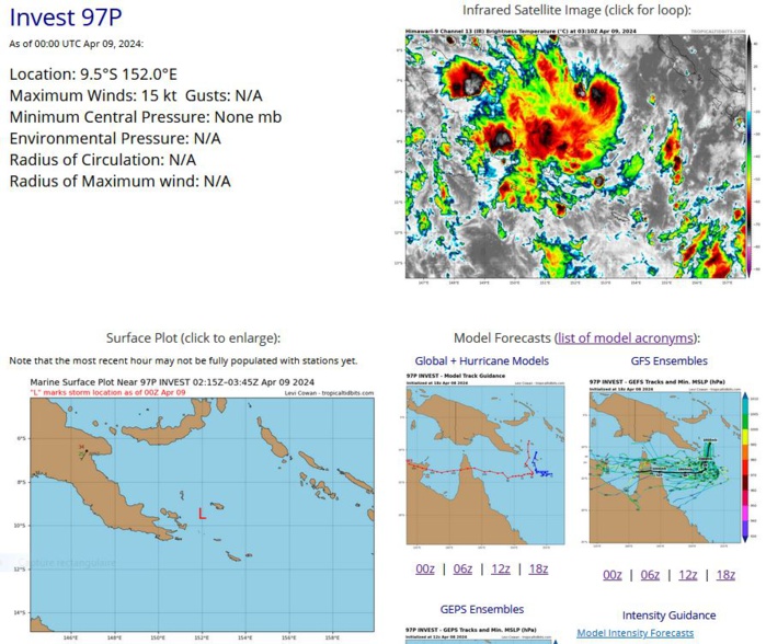 TC 21S(OLGA) SAR reveals still a bit stronger than expected// INVEST 97P// ECMWF 10 Day Storm Traccks// 0903utc