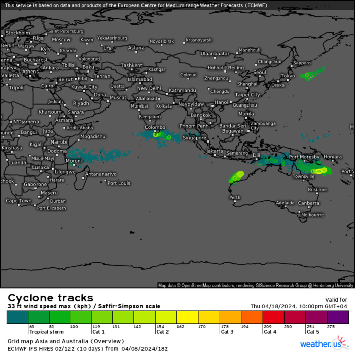 TC 21S(OLGA) SAR reveals still a bit stronger than expected// INVEST 97P// ECMWF 10 Day Storm Traccks// 0903utc