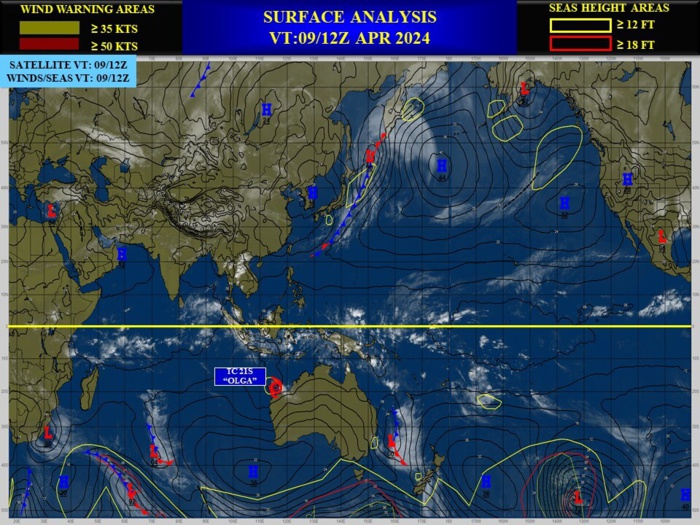 TC 21S(OLGA) SAR reveals still a bit stronger than expected// INVEST 97P// ECMWF 10 Day Storm Traccks// 0903utc