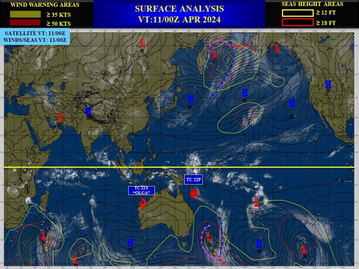 TC 22P(PAUL)// Remnants of TC 21S(OLGA)// ECMWF 10 Day Storm Tracks// 1103utc