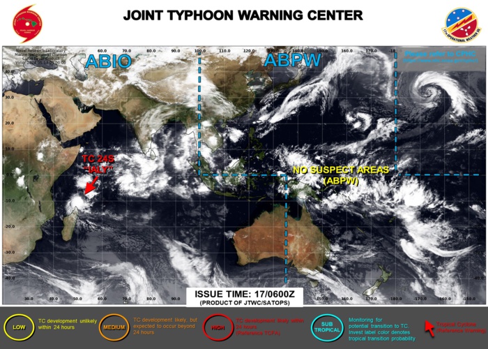 JTWC IS ISSUING 12HOURLY WARNINGS AND 3HOURLY SATELLITE BULLETINS ON TC 24S(IALY) JTWC IS ISSUING 12HOURLY WARNINGS AND 3HOURLY SATELLITE BULLETINS ON TC 24S(IALY)