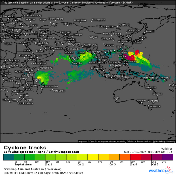 TC 24S(IALY) intensifying a bit//INVEST 93W//INVEST 93S// ECMWF 10 Day Storm Tracks//1706utc
