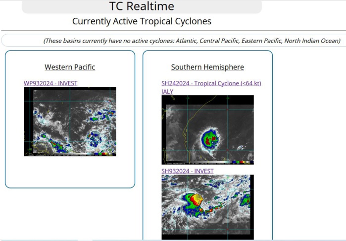TC 24S(IALY) peaks as a strong tropical storm// INVEST 93S// INVEST 93W// ECMWF 10 Day Storm Tracks// 1906utc