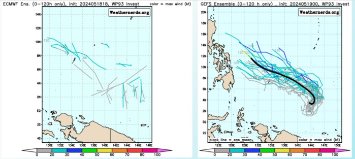 TC 24S(IALY) peaks as a strong tropical storm// INVEST 93S// INVEST 93W// ECMWF 10 Day Storm Tracks// 1906utc