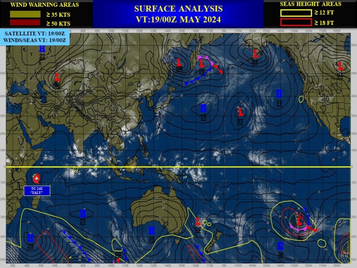 TC 24S(IALY) peaks as a strong tropical storm// INVEST 93S// INVEST 93W// ECMWF 10 Day Storm Tracks// 1906utc