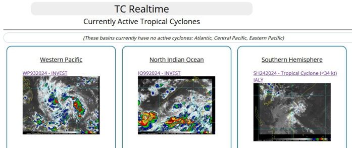 INVEST 93W TCFA// TC 24S(IALY) peaked at Typhoon Intensity//INVEST 99B//TC 25S short-lived//10 Day ECMWF Storm Tracks// 3 Week TC Formation Probability//2215utc 