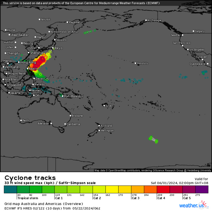 INVEST 93W TCFA// TC 24S(IALY) peaked at Typhoon Intensity//INVEST 99B//TC 25S short-lived//10 Day ECMWF Storm Tracks// 3 Week TC Formation Probability//2215utc 