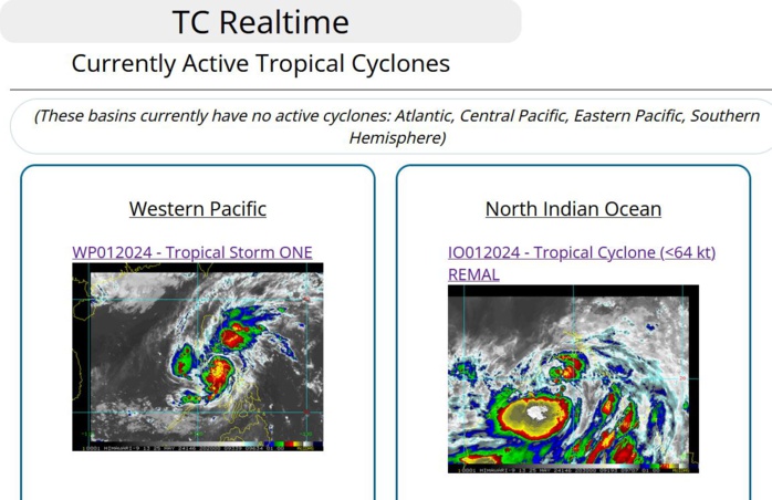 TS 01W forecast to reach Typhoon Intensity within 48h//TC 01B(REMAL) intensifying to make landfall by 24h//10 Day ECMWF Storm Tracks//2521utc