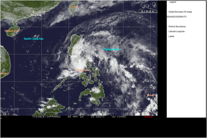 SATELLITE ANALYSIS, INITIAL POSITION AND INTENSITY DISCUSSION: ANIMATED ENHANCED INFRARED (EIR) SATELLITE IMAGERY DEPICTS PERSISTENT CONVECTION OBSCURING THE LOW-LEVEL CIRCULATION CENTER (LLCC) WITH CONVECTIVE BANDS WRAPPING IN FROM BOTH THE NORTHWEST AND SOUTHEAST. THE INITIAL POSITION IS PLACED WITH HIGH CONFIDENCE BASED ON RADAR IMAGERY DEPICTING THE CIRCULATION IN THE VICINITY OF BOHOL ISLAND, PHILIPPINES. THE INITIAL INTENSITY OF 35 KTS IS ASSESSED WITH HIGH CONFIDENCE BASED ON THE AGENCY AND OBJECTIVE FIXES LISTED BELOW. SATELLITE ANALYSIS, INITIAL POSITION AND INTENSITY DISCUSSION: ANIMATED ENHANCED INFRARED (EIR) SATELLITE IMAGERY DEPICTS PERSISTENT CONVECTION OBSCURING THE LOW-LEVEL CIRCULATION CENTER (LLCC) WITH CONVECTIVE BANDS WRAPPING IN FROM BOTH THE NORTHWEST AND SOUTHEAST. THE INITIAL POSITION IS PLACED WITH HIGH CONFIDENCE BASED ON RADAR IMAGERY DEPICTING THE CIRCULATION IN THE VICINITY OF BOHOL ISLAND, PHILIPPINES. THE INITIAL INTENSITY OF 35 KTS IS ASSESSED WITH HIGH CONFIDENCE BASED ON THE AGENCY AND OBJECTIVE FIXES LISTED BELOW.