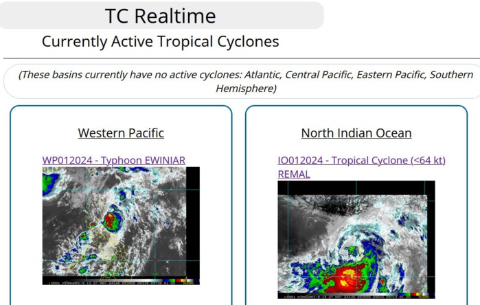 Typhoon 01W(EWINIAR) +45knots last 24h to peak at CAT 3 US within 24h//TC 01B(REMAL) landfall//10 Day ECWMF Storm Tracks//2706utc