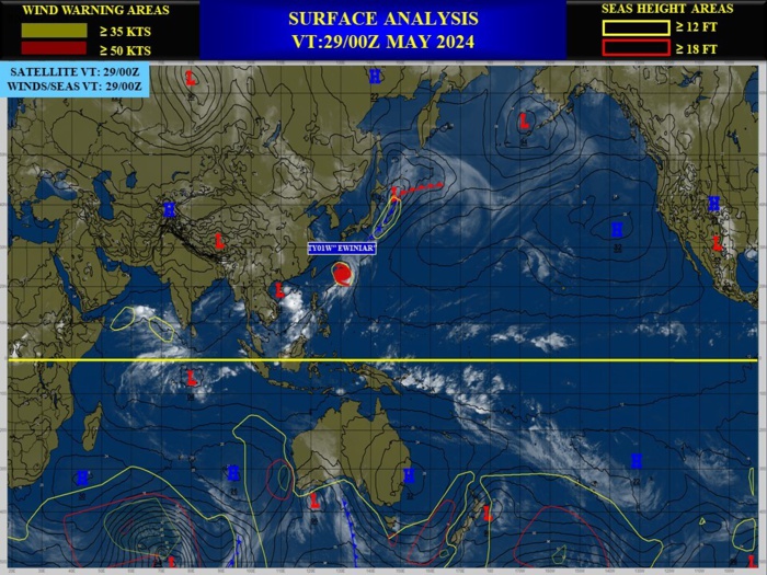 Typhoon 01W(EWINIAR) peaked at 95 Knots/CAT 2 US// ECMWF 10 Day Storm Tracks// 3 Week TC Formation Probability//2909utc