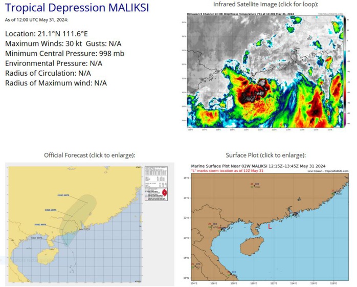 TD 02W(MALIKSI) making landfall//01W(EWINIAR) extratropical//INVEST 94S// ECMWF 10 Day Strom Tracks//3115utc