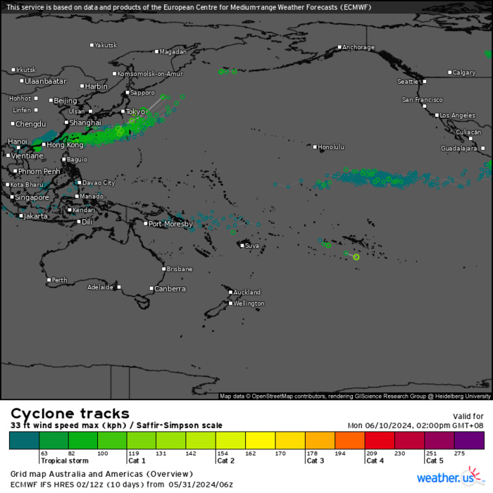 TD 02W(MALIKSI) making landfall//01W(EWINIAR) extratropical//INVEST 94S// ECMWF 10 Day Strom Tracks//3115utc