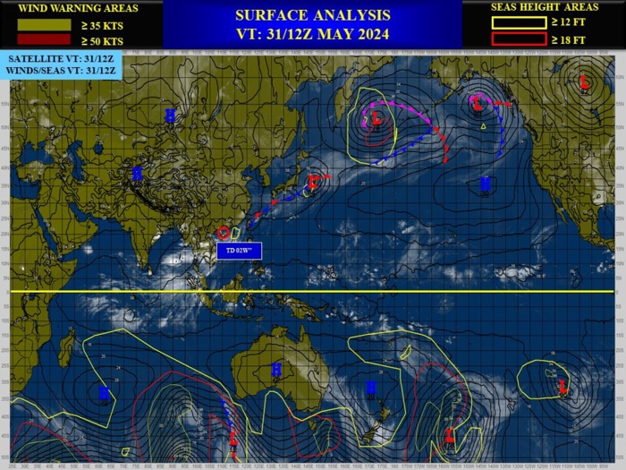 TD 02W(MALIKSI) making landfall//01W(EWINIAR) extratropical//INVEST 94S// ECMWF 10 Day Strom Tracks//3115utc