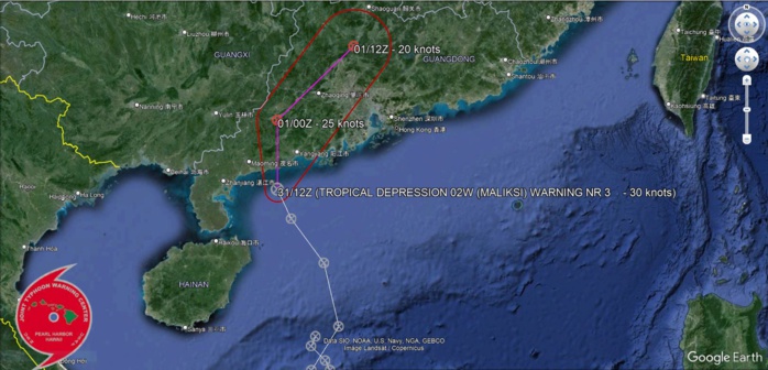 TD 02W(MALIKSI) making landfall//01W(EWINIAR) extratropical//INVEST 94S// ECMWF 10 Day Strom Tracks//3115utc