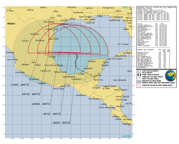 TS 01L // ECMWF 10 Day Storm Tracks// 3 Week TC Formation Probability//1900utc TS 01L // ECMWF 10 Day Storm Tracks// 3 Week TC Formation Probability//1900utc