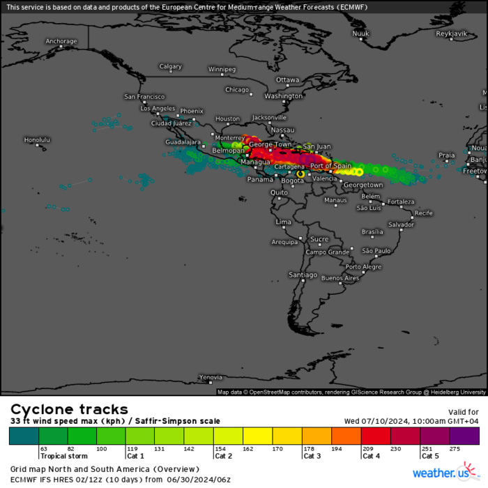 CAT 3 Hurricane 02L(BERYL) intensifying next 24h//INVEST 94L// INVEST 96L// ECMWF 10 Day Strom Tracks//3015utc CAT 3 Hurricane 02L(BERYL) intensifying next 24h//INVEST 94L// INVEST 96L// ECMWF 10 Day Strom Tracks//3015utc