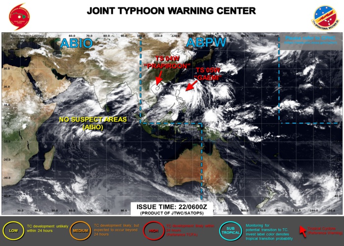 JTWC IS ISSUING 6HOURLY WARNINGS AND 3HOURLY SATELLITE BULLETINS ON 04W AND 05W JTWC IS ISSUING 6HOURLY WARNINGS AND 3HOURLY SATELLITE BULLETINS ON 04W AND 05W