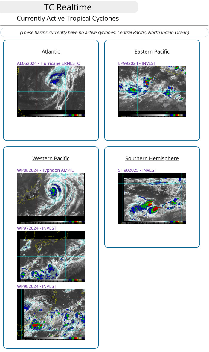 Typhoon 08W(AMPIL) peaked at CAT 4 US//INVEST 98W//INVEST 90S//HU 05L(ERNESTO) peaks at CAT 2 US//1703utc Typhoon 08W(AMPIL) peaked at CAT 4 US//INVEST 98W//INVEST 90S//HU 05L(ERNESTO) peaks at CAT 2 US//1703utc