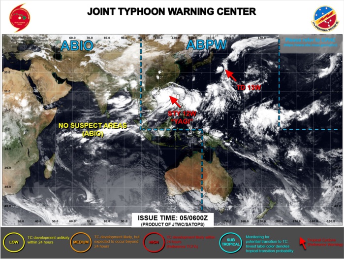 JTWC IS ISSUING 6HOURLY WARNINGS ON 12W AND 13W. 3HOURLY SATELLITE BULLETINS ARE ISSUED ON BOTH SYSTEMS JTWC IS ISSUING 6HOURLY WARNINGS ON 12W AND 13W. 3HOURLY SATELLITE BULLETINS ARE ISSUED ON BOTH SYSTEMS