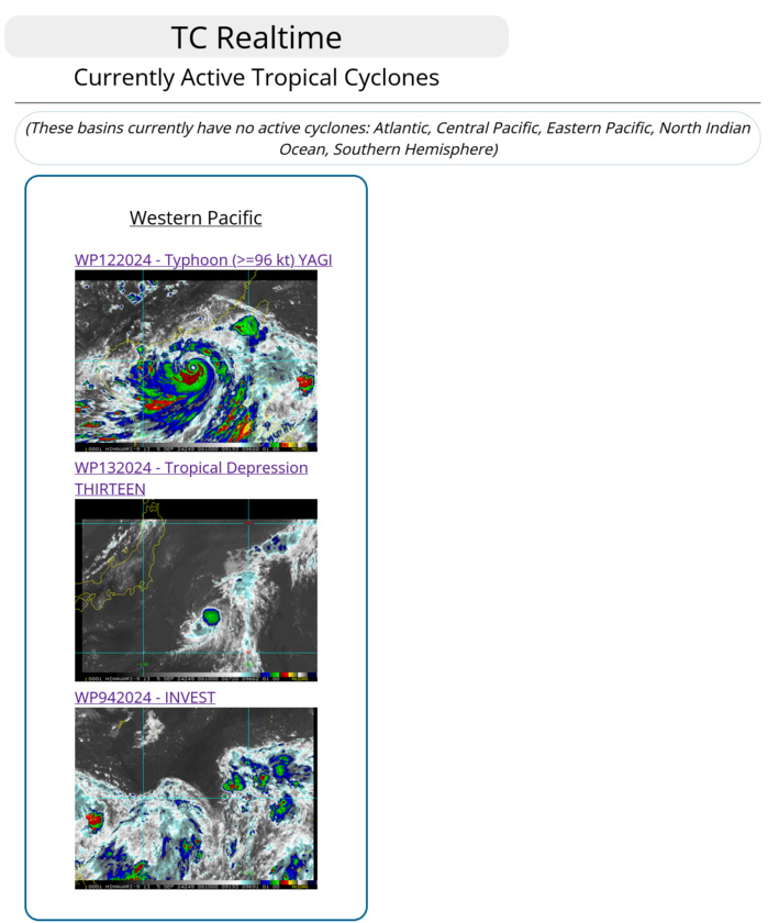 12W(YAGI) reached Super Typhoon Intensity now approaching HAINAN island// TD 13W// INVEST 94W// 0509utc 12W(YAGI) reached Super Typhoon Intensity now approaching HAINAN island// TD 13W// INVEST 94W// 0509utc