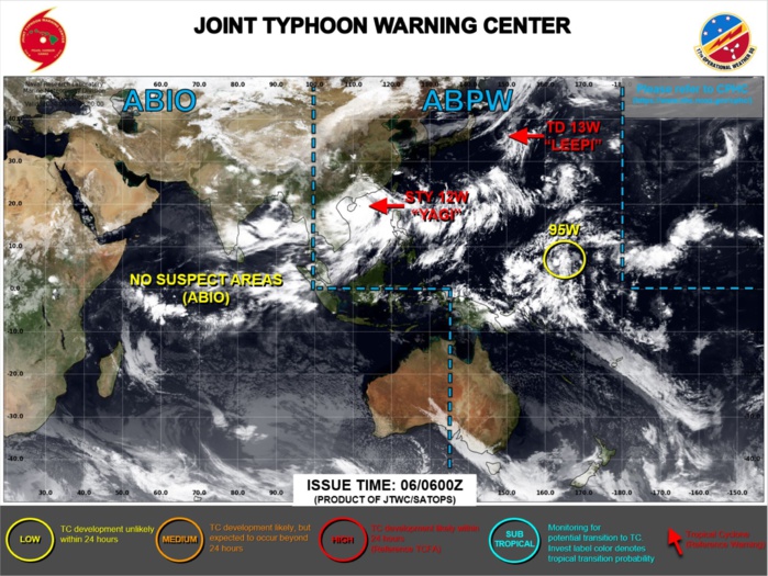 12W(YAGI) reached Super Typhoon Intensity again after an ERC//TS 13W(LEEPI)//INVEST 95W to develop next 72 hours//0609utc 12W(YAGI) reached Super Typhoon Intensity again after an ERC//TS 13W(LEEPI)//INVEST 95W to develop next 72 hours//0609utc
