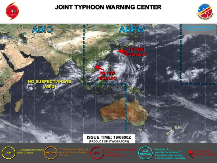 JTWC IS ISSUING 6HOURLY WARNINGS AND 3HOURLY SATELLITE BULLETINS ON 15W AND ON 16W. JTWC IS ISSUING 6HOURLY WARNINGS AND 3HOURLY SATELLITE BULLETINS ON 15W AND ON 16W.