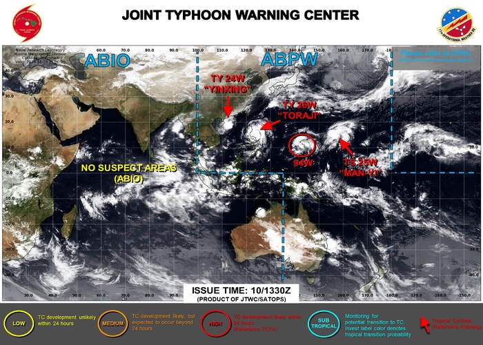 JTWC IS ISSUING 6HOURLY WARNINGS AND 3HOURLY SATELLITE BULLETINS ON 24W, 25W , 26W AND INVEST 94W. JTWC IS ISSUING 6HOURLY WARNINGS AND 3HOURLY SATELLITE BULLETINS ON 24W, 25W , 26W AND INVEST 94W.