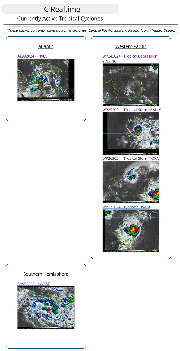 Typhoon 27W(USAGI) intensifying brushing the NE tip of LUZON//TS 25W(MAN-YI) intensifying gradually approaching LUZON//INVEST 95S//3 Week TC Formation Probability//1309utc Typhoon 27W(USAGI) intensifying brushing the NE tip of LUZON//TS 25W(MAN-YI) intensifying gradually approaching LUZON//INVEST 95S//3 Week TC Formation Probability//1309utc