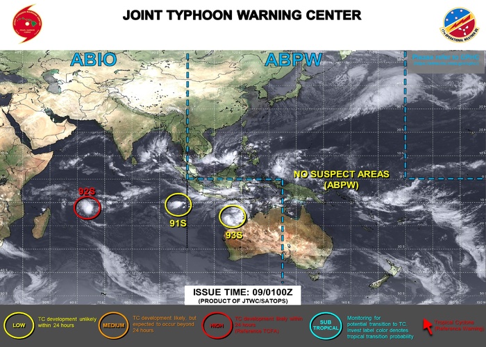JTWC IS ISSUING 3HOURLY SATELLITE BULLETINS ON 92S, 91S AND ON 90B. JTWC IS ISSUING 3HOURLY SATELLITE BULLETINS ON 92S, 91S AND ON 90B.